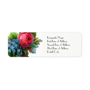 Vintage Floral MARIAGE Adresse de retour Étiquette
