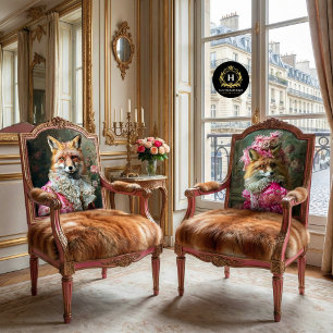 Vintage Floral Marie Antoinette Fox Decoupage Tissue Paper