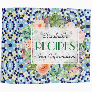 Vintage Floral Modern Retro Dot Pattern #2 Binder