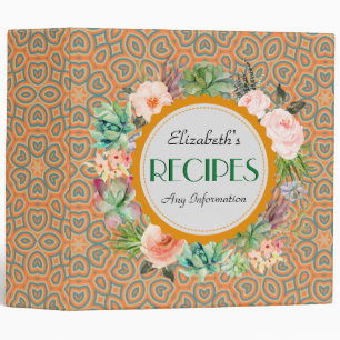 Vintage Floral Modern Retro Geometric Pattern #2 Binder