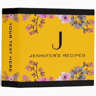 Vintage Floral Monogram Amber Colour Binder