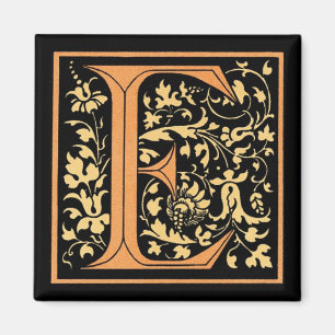 Vintage Floral Monogram ‘E’ - Magnet