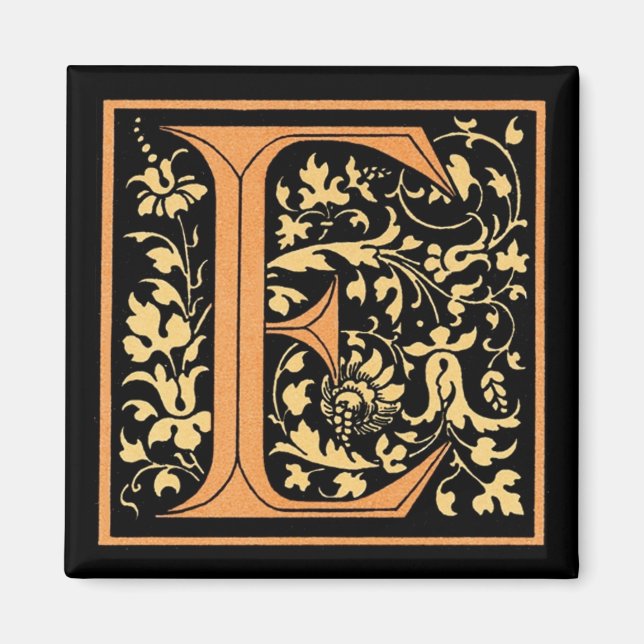 Vintage Floral Monogram ‘E’ - Magnet (Front)
