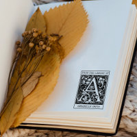 Vintage Floral Monogram Letter A From the Library