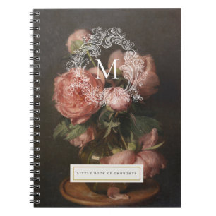 Vintage Floral Monogram Personalized Notebook