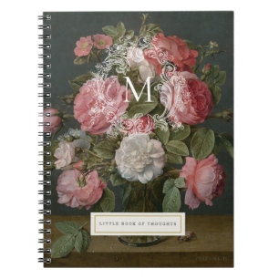 Vintage Floral Monogram Personalized Notebook