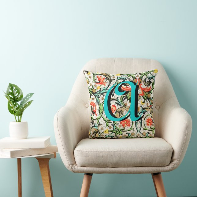 Vintage Floral Monogram  Pillow (Chair)