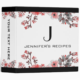 Vintage Floral Monogram White Colour #3 Binder