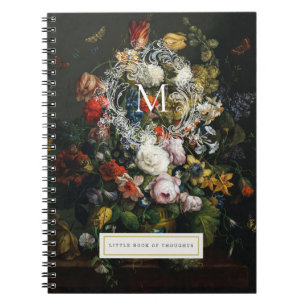 Vintage Floral Monogramme Carnet personnalisé