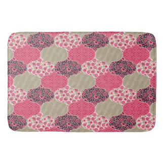 Vintage Floral Moroccan Pattern Pink Bath Mat