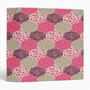 Vintage Floral Moroccan Pattern Pink Binder