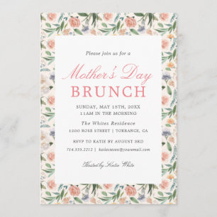 Vintage Floral Mother’s Day Brunch Invitation