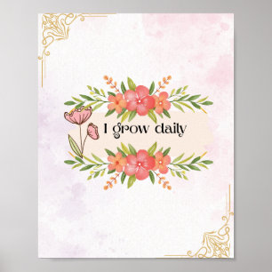 Vintage Floral Motivational Quote Print