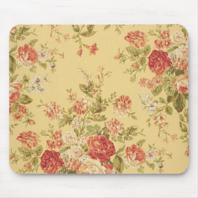 vintage Floral Mouse Pad (Front)