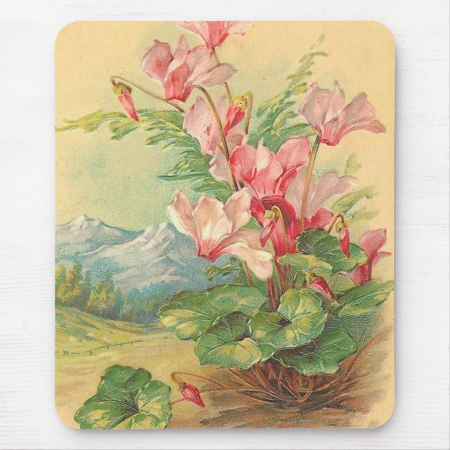 Vintage Floral Mouse Pad (Front)