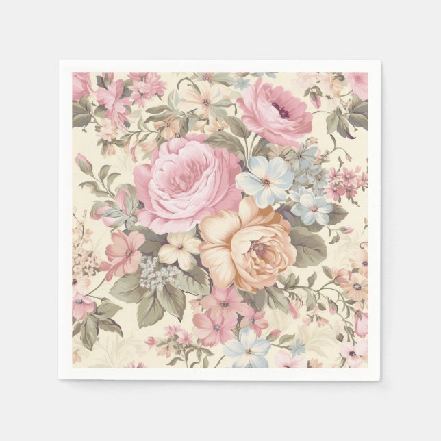 Vintage Floral Napkins (Front)