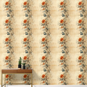 Vintage Floral Old Fashioned  Wallpaper