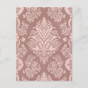 Vintage Floral on Rosy Beige Postcard
