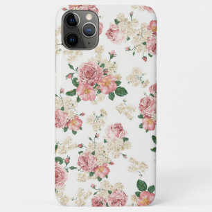 Vintage Floral on White iPhone 11 Pro Max Case