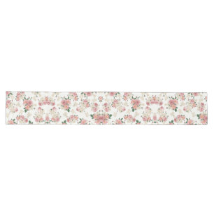 Vintage Floral on White Long Table Runner