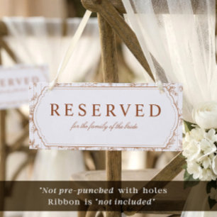 Vintage Floral Orange Reserved Hanging Chair Sign