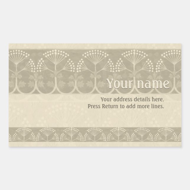 Vintage Floral Ornament CC0665 Address Sticker (Front)