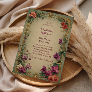 Vintage Floral Ornamental Garden Invitation