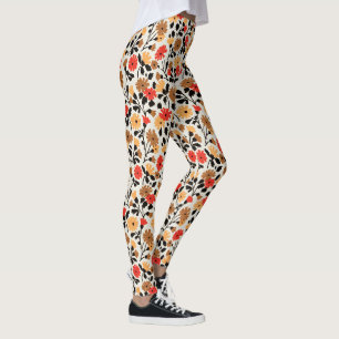 Vintage Floral Painting Leggings