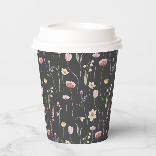 Vintage Floral Paper Cup  (Front)