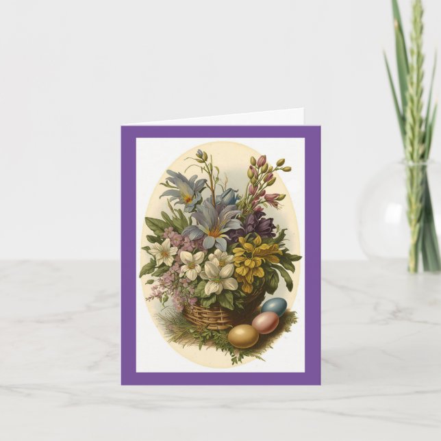 Vintage Floral Parents Easter Holiday Card (Front)