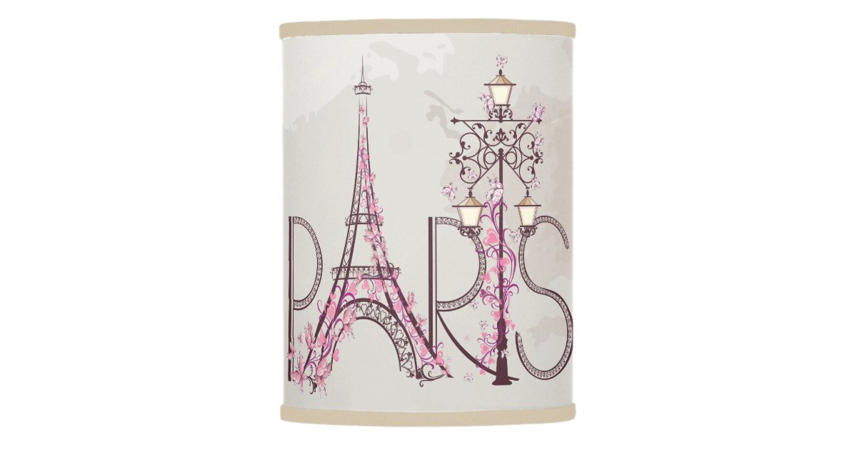Vintage Fl Paris Eiffel Tower Lamp Shade Zazzle Ca