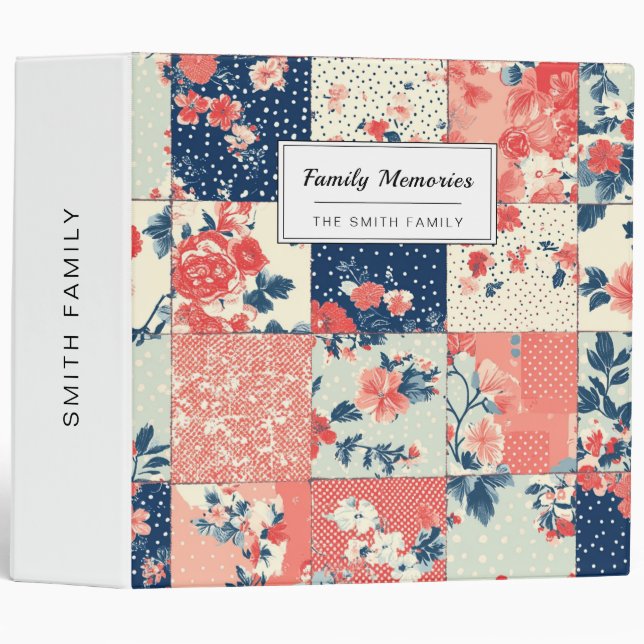 Vintage Floral Patchwork Pattern (10) Binder (Front/Spine)