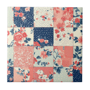 Vintage Floral Patchwork Pattern (10) Tile