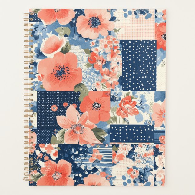 Vintage Floral Patchwork Pattern (11) Planner (Front)