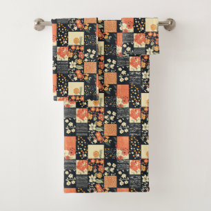 Vintage Floral Patchwork Pattern (1) Bath Towel Set