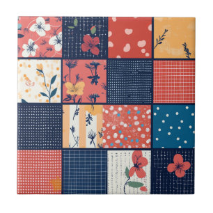 Vintage Floral Patchwork Pattern (2) Tile