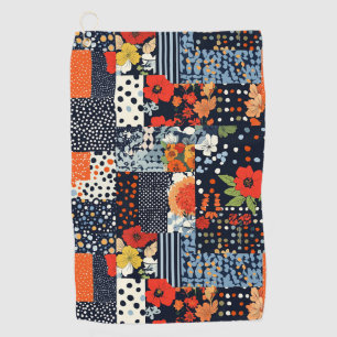 Vintage Floral Patchwork Pattern (3) Golf Towel