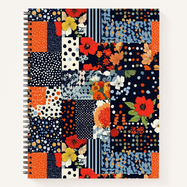 Vintage Floral Patchwork Pattern (3) Notebook (Front)