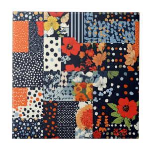 Vintage Floral Patchwork Pattern (3) Tile