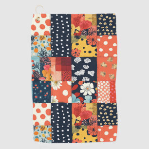 Vintage Floral Patchwork Pattern (5) Golf Towel