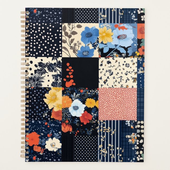 Vintage Floral Patchwork Pattern (9) Planner (Front)