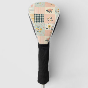 Vintage Floral Patchwork Pattern - Pastel (12) Golf Head Cover