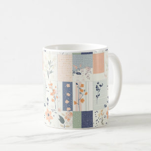 Vintage Floral Patchwork Pattern - Pastel (4) Coffee Mug