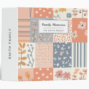 Vintage Floral Patchwork Pattern - Pastel (5) Binder