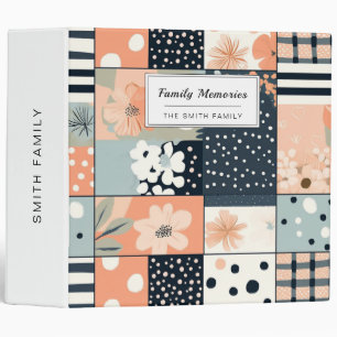 Vintage Floral Patchwork Pattern - Pastel (6) Binder