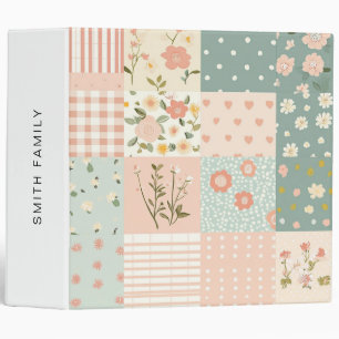 Vintage Floral Patchwork Pattern - Pastel (8) Binder