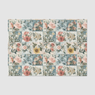 Vintage Floral Patchwork Style Design Tissue Paper