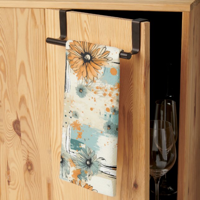 Vintage Floral Pattern (3) Kitchen Towel (Thirds Fold)