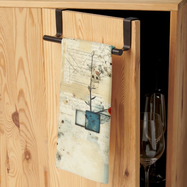 Vintage Floral Pattern (5) Kitchen Towel (Thirds Fold)