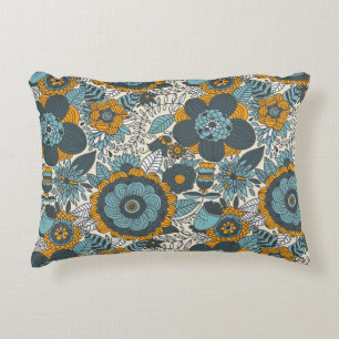 Vintage floral pattern accent pillow